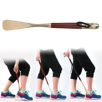 Handled Metal Head Shoe Horn Spoon Tool Brush 32cm 49cm 58cm Wood 2