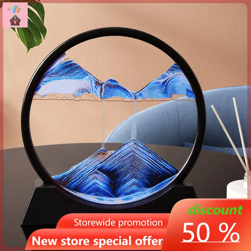 3D Quicksand Artwork Art Hourglass Living Room Office Desktop Decompress Home Decor Gifts Office Desk Decoration  Hourglass jingdezhen chinese lucky ceramic decoration hanging plate decor home living room wine cabinet bookcase office disk ornaments