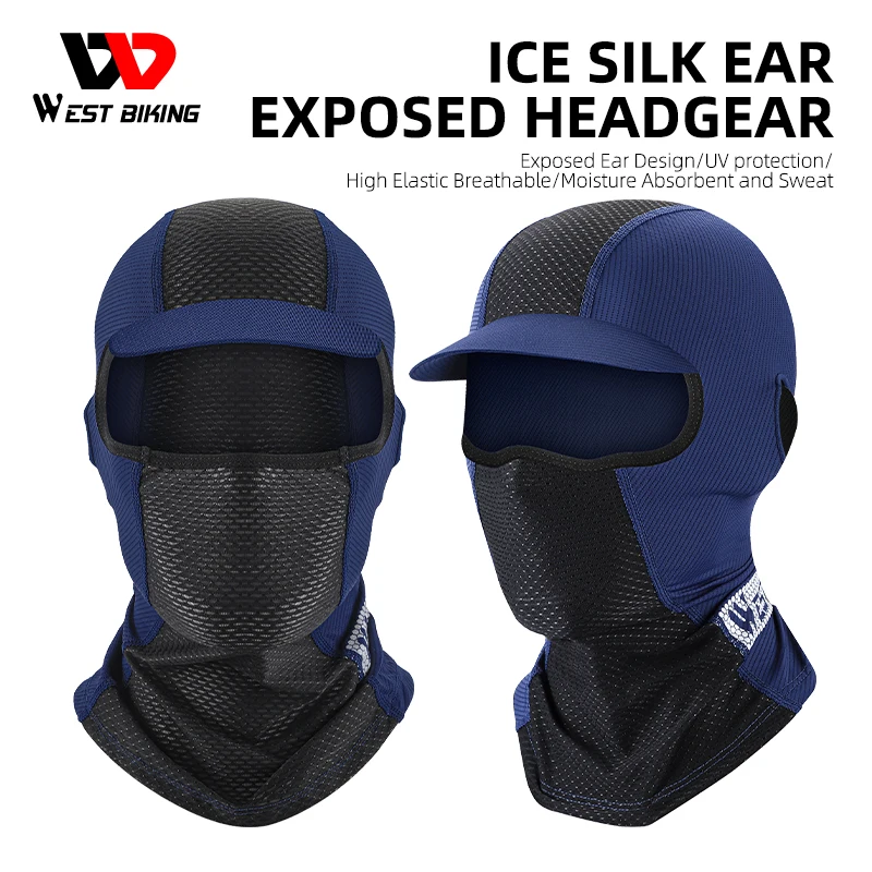 

WEST BIKING Summer Motorcycle Balaclava Cool Men Women Cycling Fishing Sun Protection Hat Dustproof Face Cover Anti-UV Cap