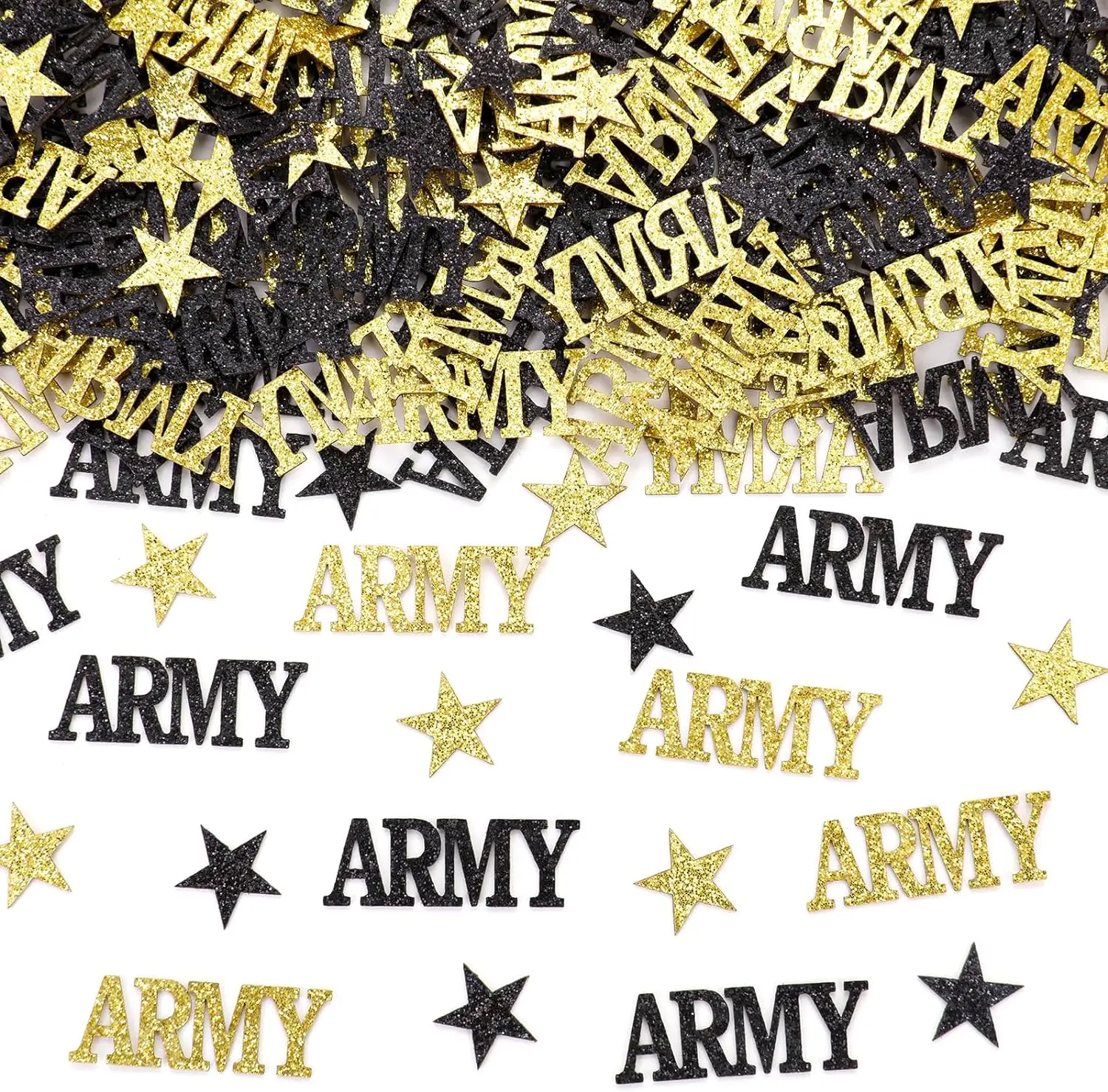 

200pcs US Army Confetti Glitter Military Themed Party Decor Double-Sided Confetti for Welcome Ceremony Army Party Adult Camping