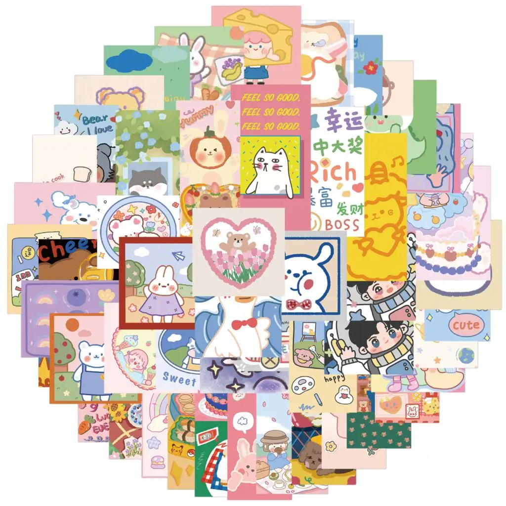 

25/50PCS Ins Style Cartoon Cute Girl Graffiti Sticker Waterproof DIY Decoration