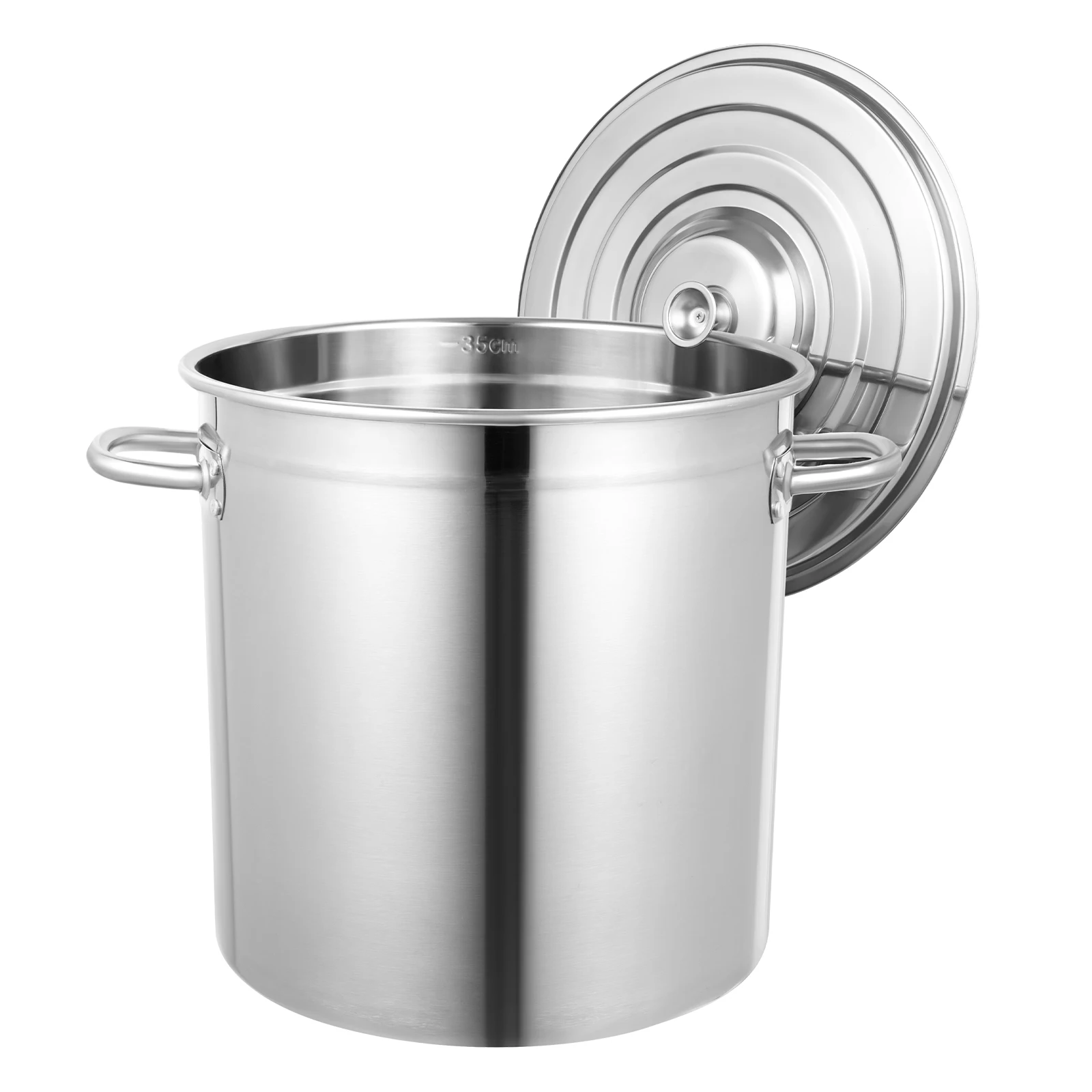 35L / 30Qt Stainless Steel Stockpot, Multi-functional Large Soup Bucket for Kitchen Restaurants