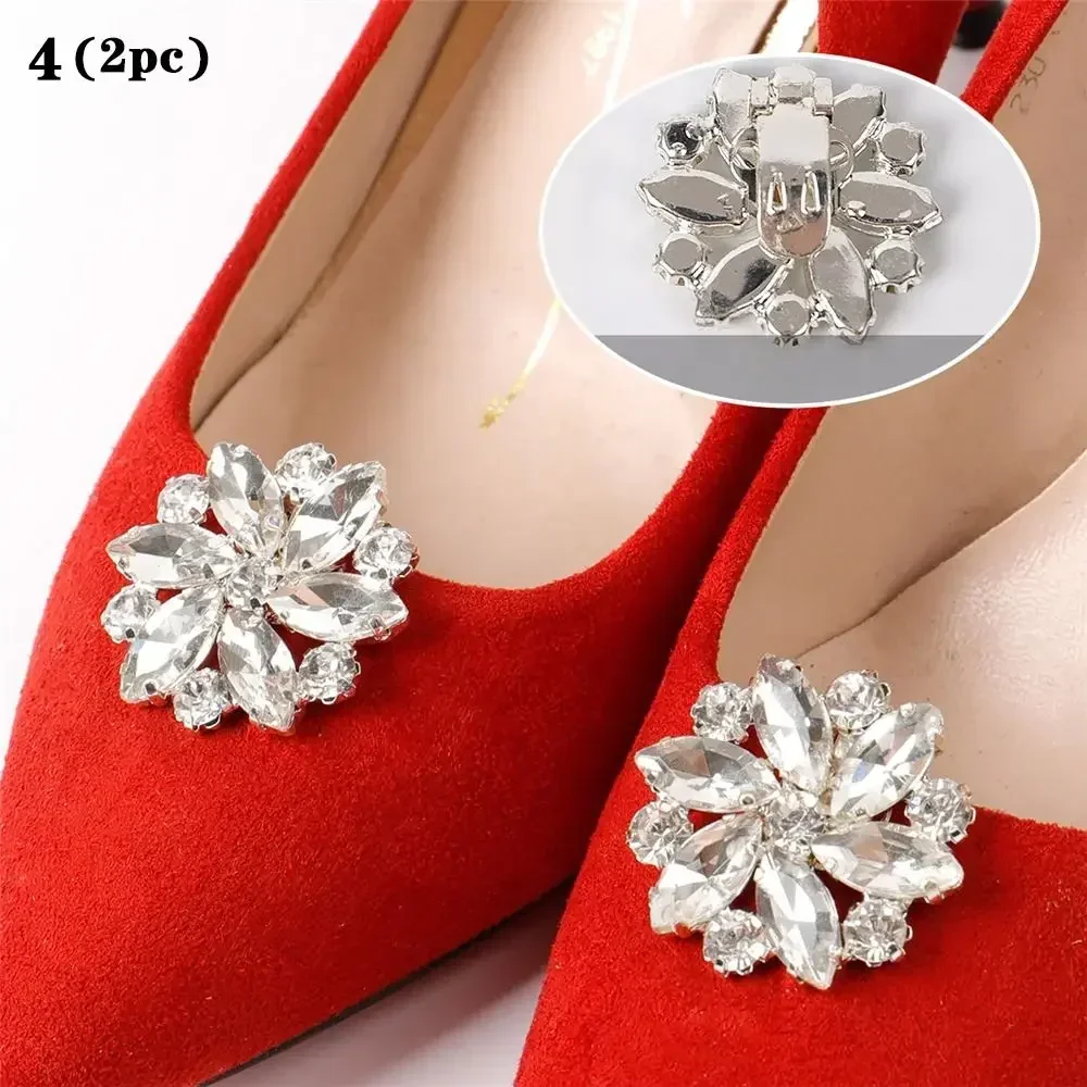 2 Clip Decorative Con Strass Per Scarpe - Fibbie Lucide Per Tacchi Alti E Abiti