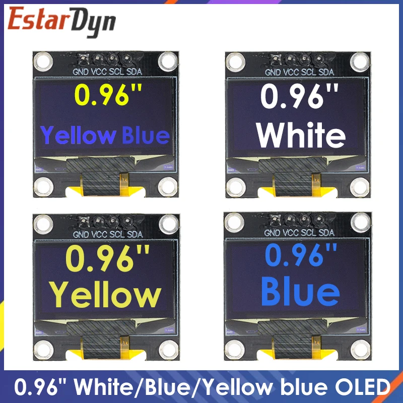 3x 0,96 Zoll OLED Display Modul SSD1315 – 128x64, IIC, Weiß, 3,3-5V, Für Arduino & DIY