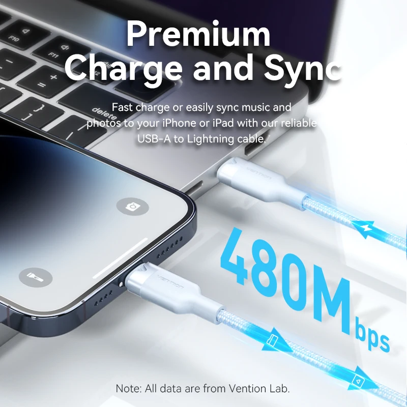 Vention PD USB C 타입 라이트닝 고속 충전 케이블, 아이폰 8-14 시리즈용, 아이패드용, 27W