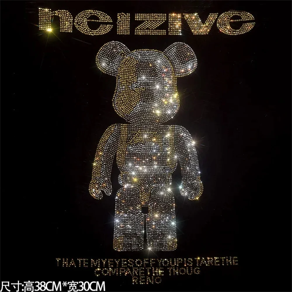 

Exquisite shiny bear fashion large cloth paste hot diamond Sequin DIY clothes T-shirt decorative patch clothing accessories