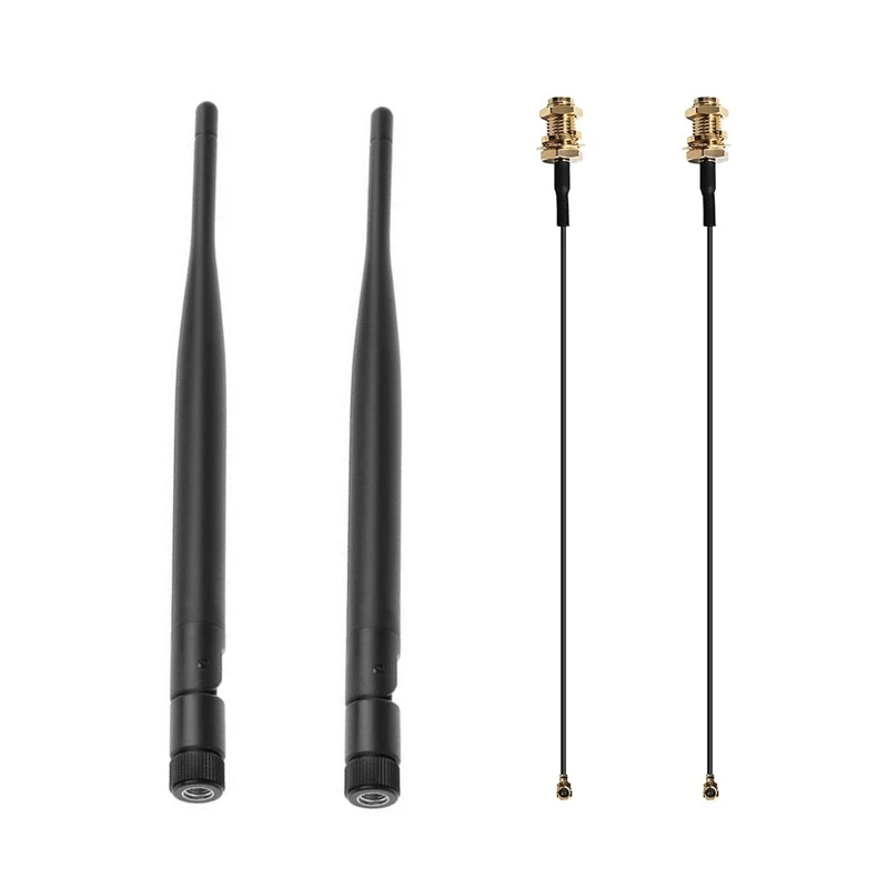 WiFi Antenna Antenna Pigtail Cable 2x6Dbi 2.4GHz 5GHz Dual Band For Wireless Router