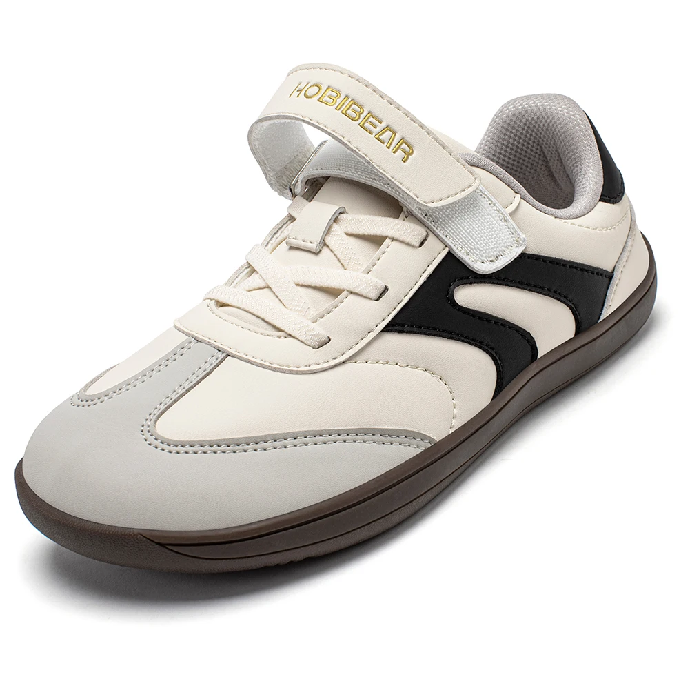 HOBIBEAR Barfußschuh für große Kinder, breiter Zehenbereich, Hakenschlaufen-Sneaker, Kunstleder, rutschfest, Zero Drop, leichter Komfortschuh – Detail 15