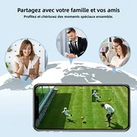 2 caméras de sécurité WiFi PTZ 15MP 8K 2.4G/5G à trois objectifs et trois écrans, caméra de surveillance extérieure avec détection humaine, application O-KAM PRO 3