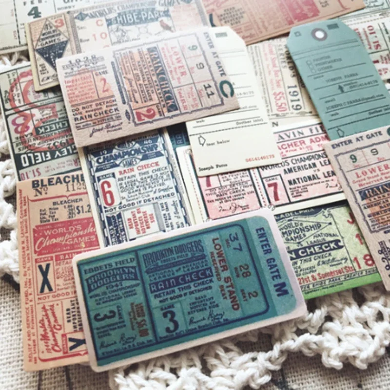22Pcs Old Ticket Junk Journal Ephemera Vintage Sticker Decorative Tim Holtz Style DIY Album Diary Scrapbooking Material Supplies decorative stickers,decorative labels stickers,stationery stickers,self adhesive stickers,adhesive stickers,paper stickers,diy scrapbooking accessories
