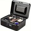 Cash Box Secure Steel Money Box with Combination Lock - Durable Portable Money Box with Removable Coin Tray Money Bank 1