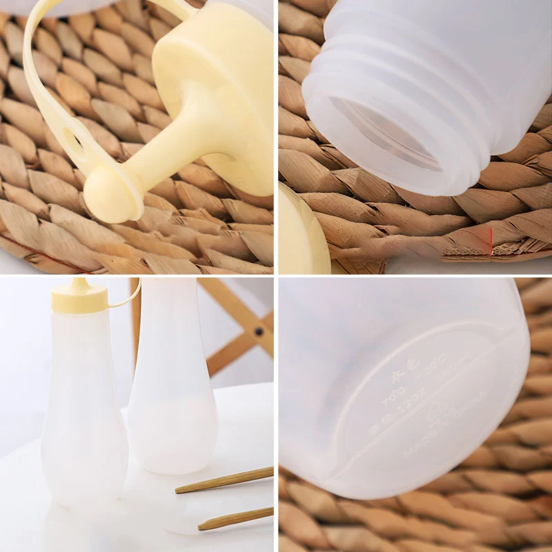 1PC Condiment Squeeze Bottles Enduring Plastic Squeeze Squirt Bottle for Ketchup BBQ Sauces Syrup Condiments Dressings