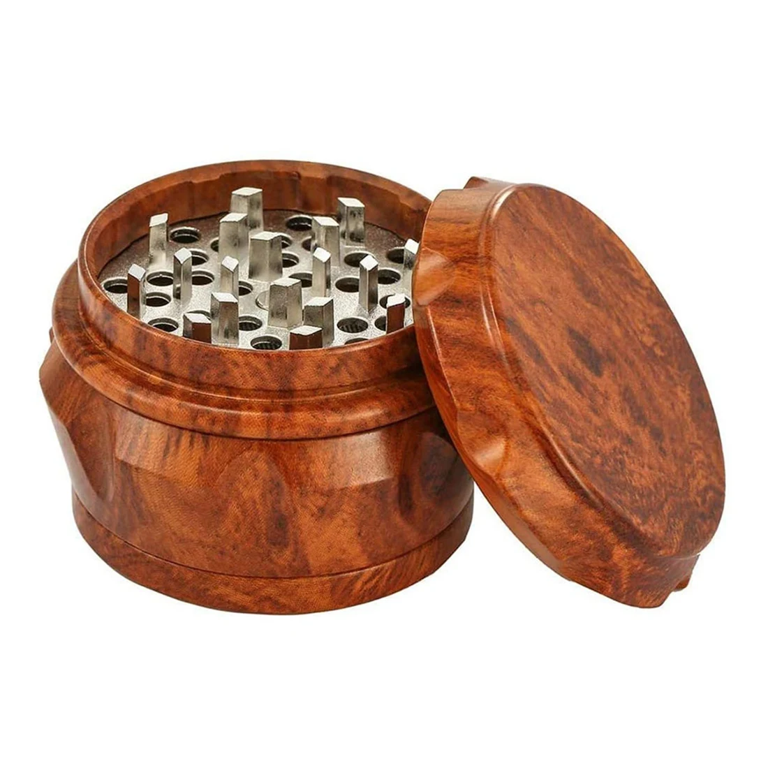 Wooden Grinder Large Capacity 4-Layer Grinder with Pollen Scraper Suitable for Home Kitchen Brown nut spice grinder herb grinder herb spice grinder
