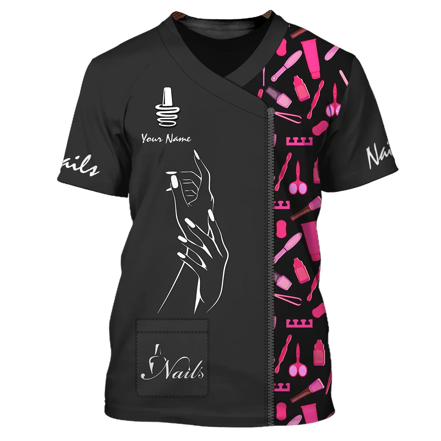 PLstar Cosmos Neueste Sommer Herren T-Shirt Nagelkünstler personalisierte 3D gedruckt Unisex Casual T-Shirt Geschenk für Manikürist DW167 – Detail 11
