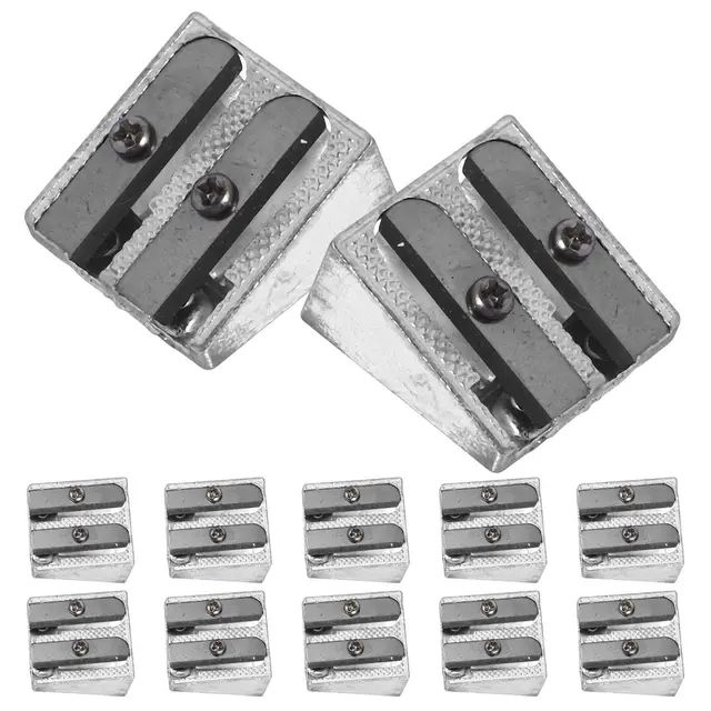 12Pcs Aluminum Alloy Manual Pencil Sharpeners Small Metal Sharpener for School Student Drawing Art Handheld Bulk Classroom 1