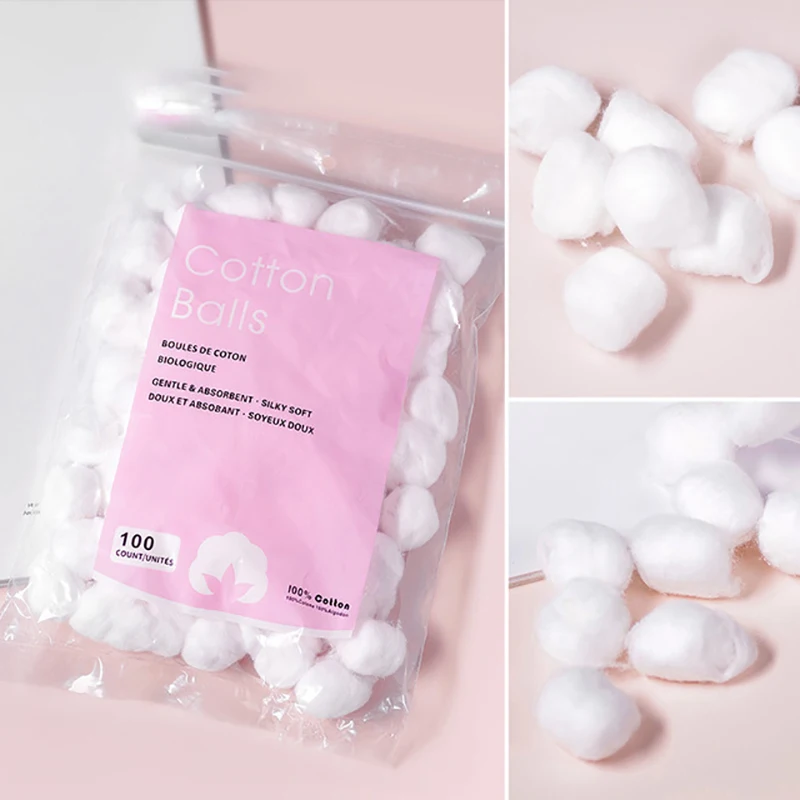 

50/100/200 Pcs Nail Polish Remover Cotton Wool Balls Cleaning Tool Nail Art Cleaner Manicure Tools