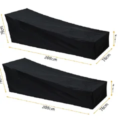 Waterproof Outdoor Sun Lounger Protective Cover (208x76x79cm 2PCS)