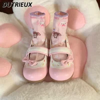 Cute Sweet Fashion Small Leather Shoes Girl Original Lolita Style Design Mary Jane Round Head Flats for Women Spring Summer 1