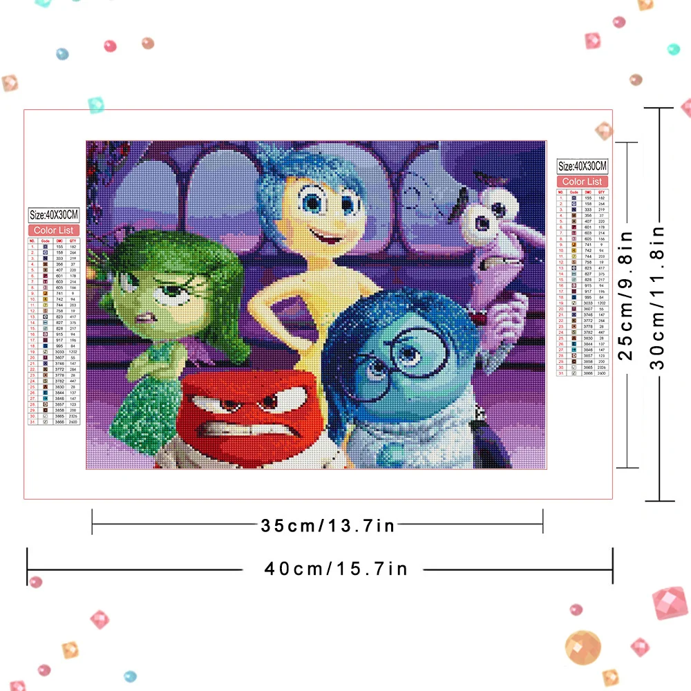 Diamond painting Disney Diamond Mosaic Inside Out Picture Rhinestones Embroidery Cartoon Diamond Painting Cross Stitch Home Decor