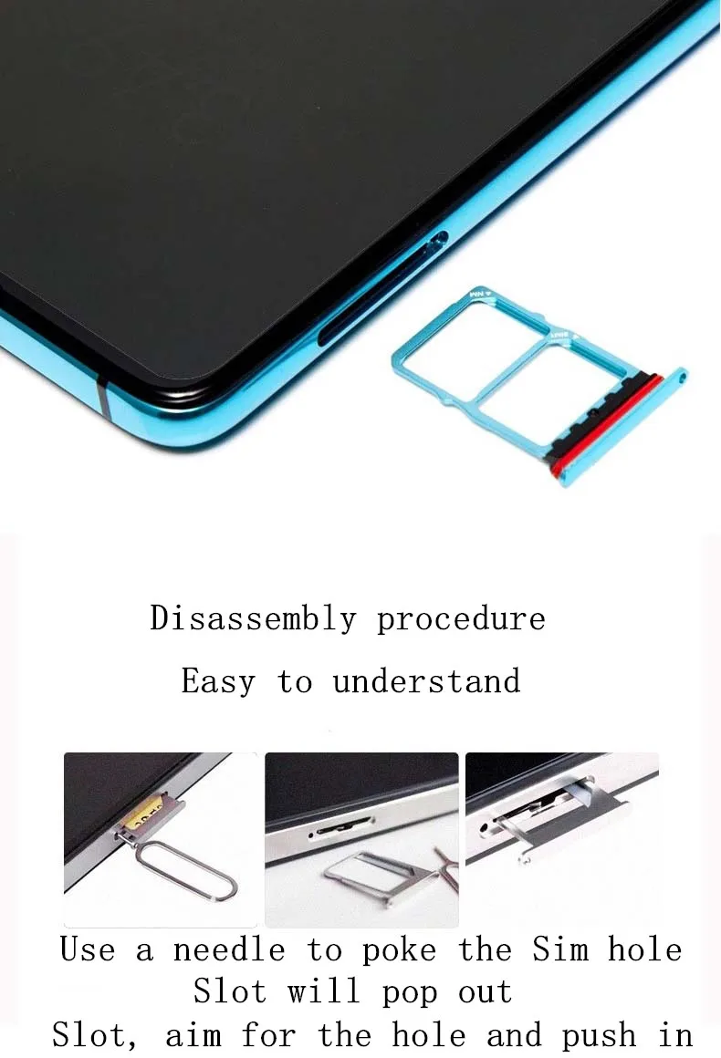 SIM Card Adapter and Micro SD Card Tray Holder Slot, for Samsung