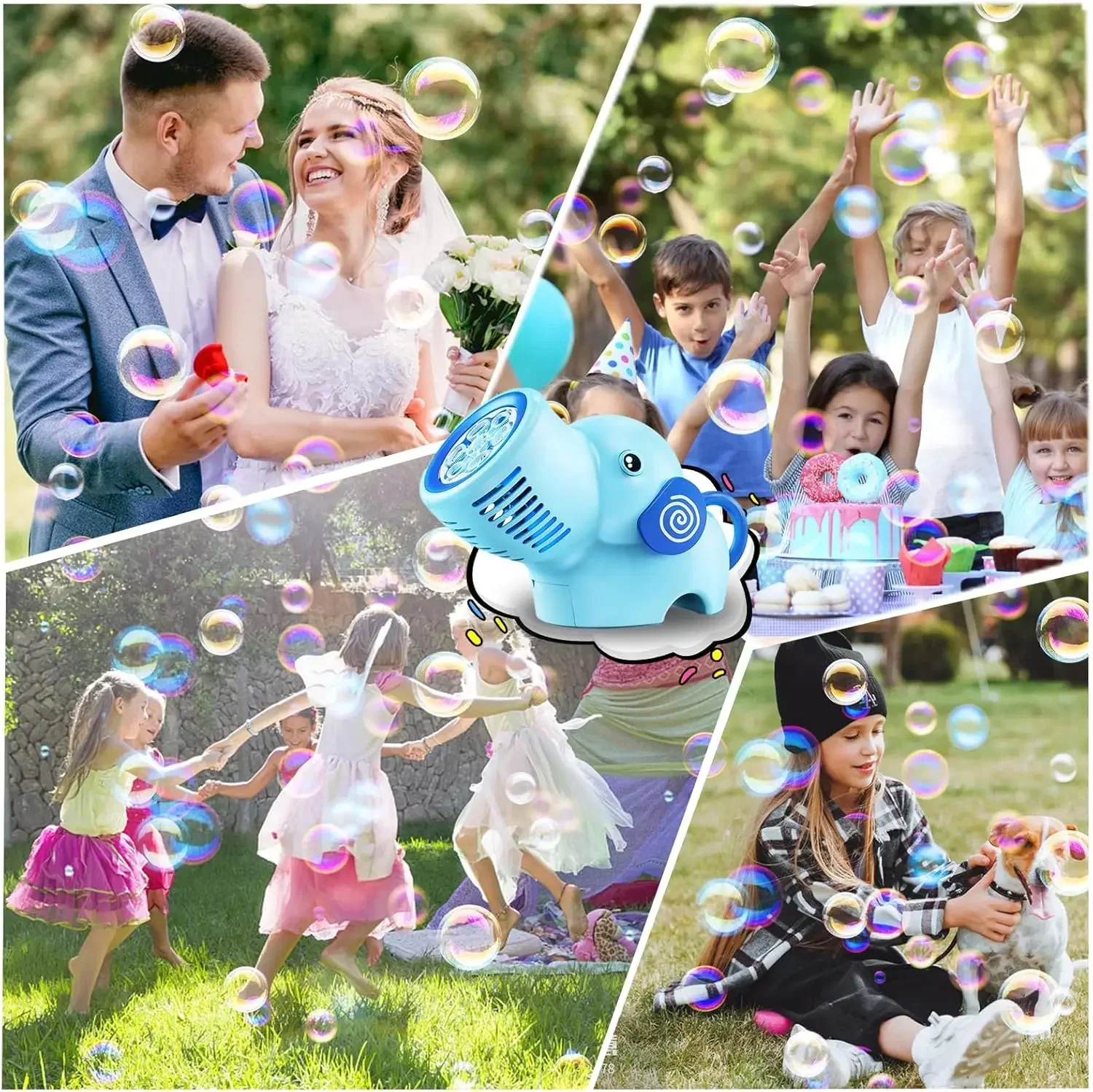 Automatic Elephant Bubble Handheld Bubble Machine Electric Cute Soap Bubble Maker Outdoor Wedding Party Toy for Kids Gift