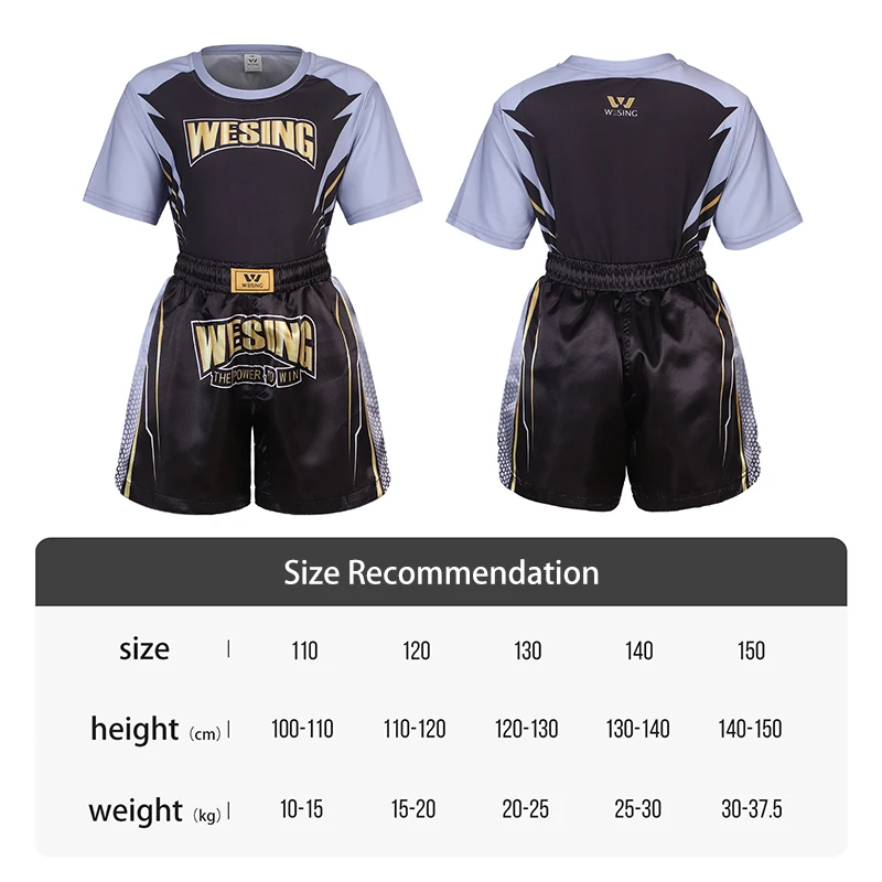WESING Kids Sports Rash Guards for Boys Girls Short Sleeve for MMA Kickboxing Jiu Jitsu BJJ