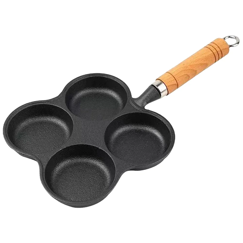 4-Hole Cookware Pancake Pan Non Stick Egg Pancake Steak Cooking Pan Hamburg Bread Breakfast Maker for Gas Stove Induction Cooker