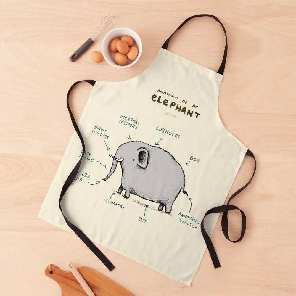 

Anatomy of an Elephant Apron Kitchen apron apron waterproof