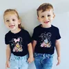 Disney Castle Mickey Minnie Print Family Matching Shirts Funny Look Dad Mom Kids Tees Tops First Disneyland Trip Outfits 2