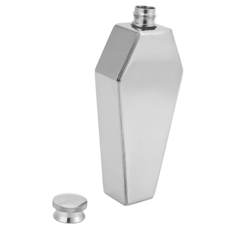 Mini Flasque Personnalisée en Forme de Cercueil, Flcopropriété Portable en Acier Inoxydable, Pot à Vin de Voyage, 100ml, 3X