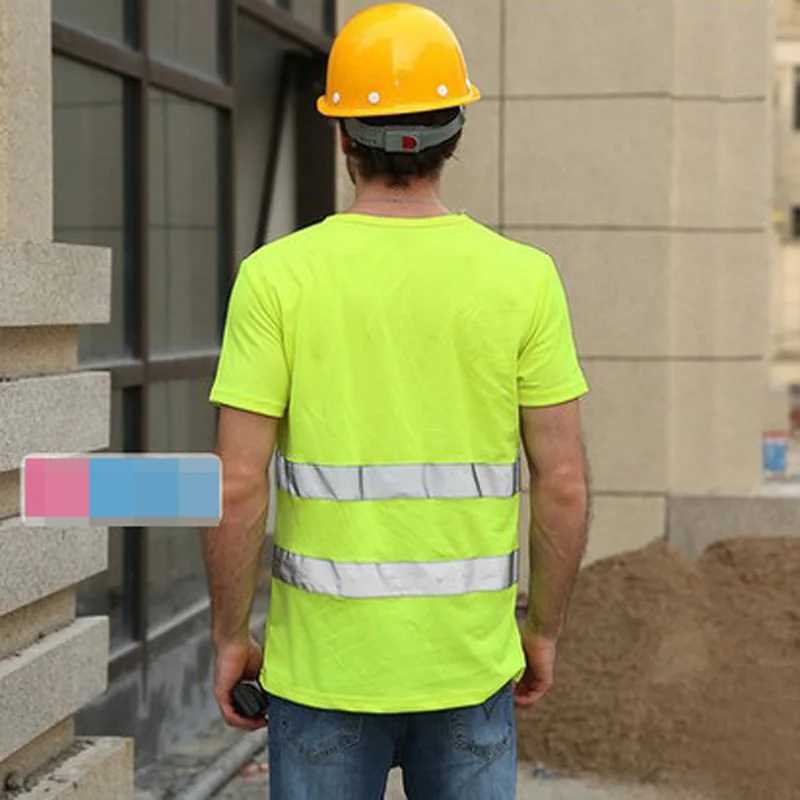 Work Reflective T-shirt Workwear Traffic Motorcycle Night Rider Safety T-shirt Security High Visibility Cycling Sports Clothes