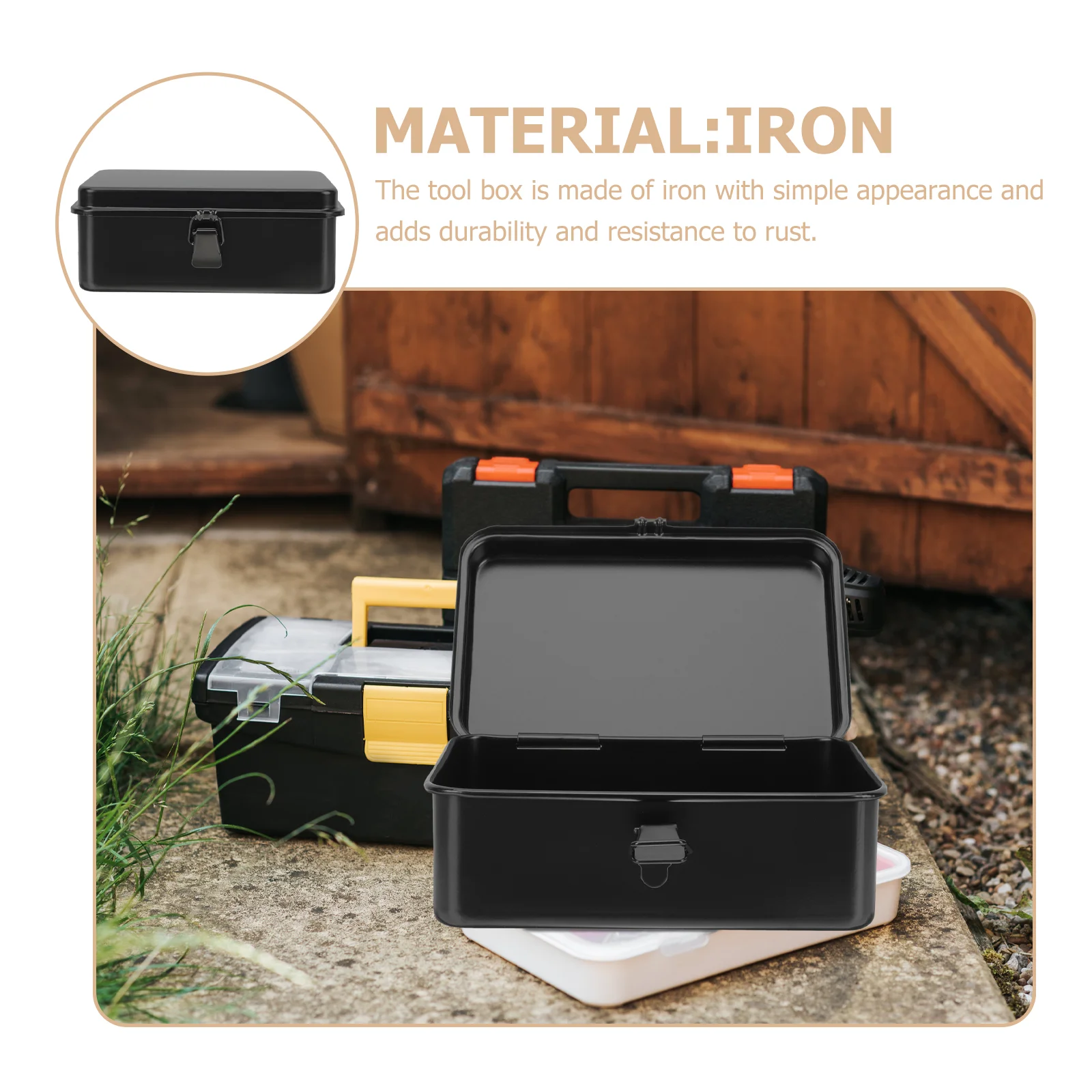 Metal Toolbox Handle Solid Metal Locking Latches Scratch Resistant Finish Heavy Duty Tin Tool Box