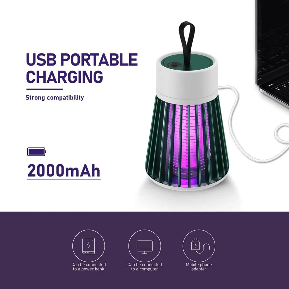 USB Rechargeable Portable Night Light Mosquito Killer Lamp Bedroom Living Room Outdoor Camping