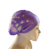 Large Size Long Hair Swimming Cap New Star Pattern Silica Gel Silicone Swimming Cap Elastic Waterproof Swim Gear Lady 5