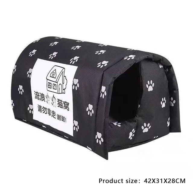 Outdoor Feral Cat Thicken House Warm and Cozy Winter Pet House for Travel Pet House on Car Dog Cat 3