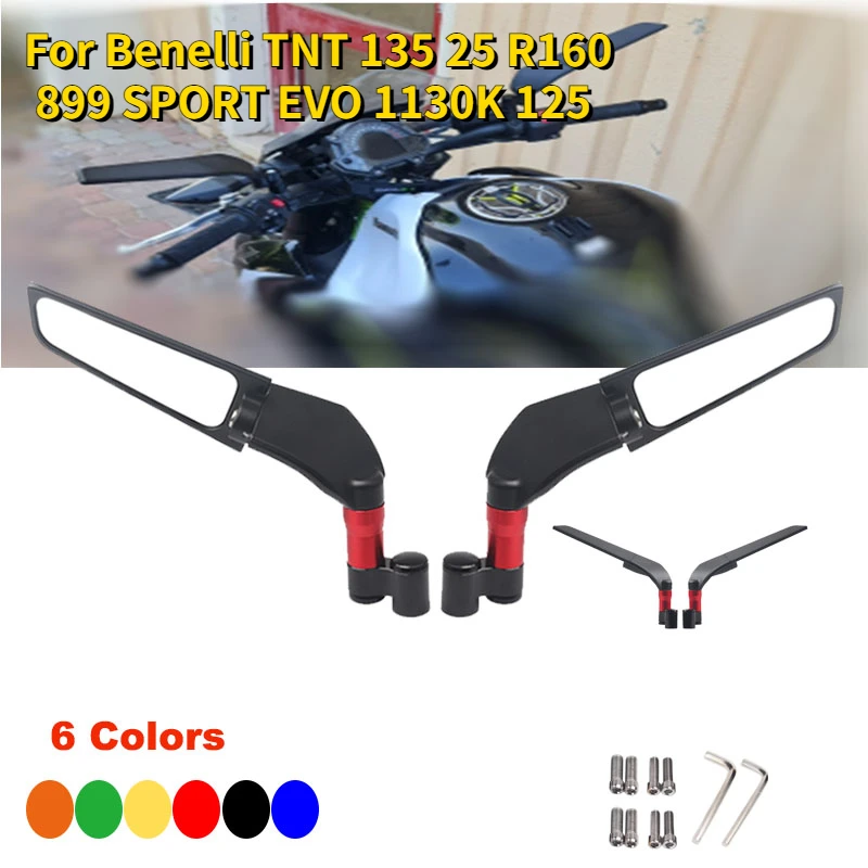 Wind Wing Rearview Reversing Mirror For Benelli Tnt 135 25 R160 899 Sport Evo 1130K 125 Side Mirrors Retroviseur Espelhos Moto