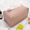 Tissue Box Cover Refined Leather Foldable Tissue Box Holder - Decorative Holder/Organizer for Bathroom Vanity Countertop 4