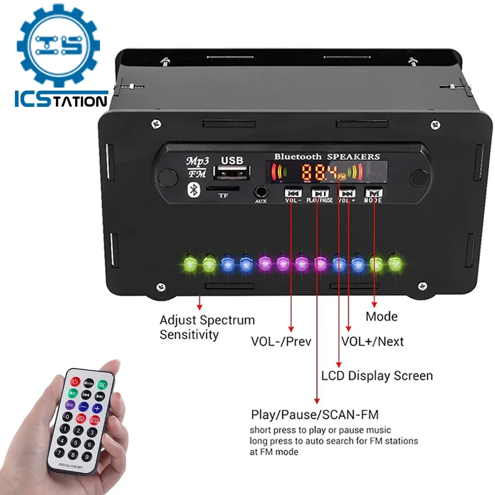 DIY Electronit Kit FM Radio Bluetooth-Compatible Amplifier Stereo ...