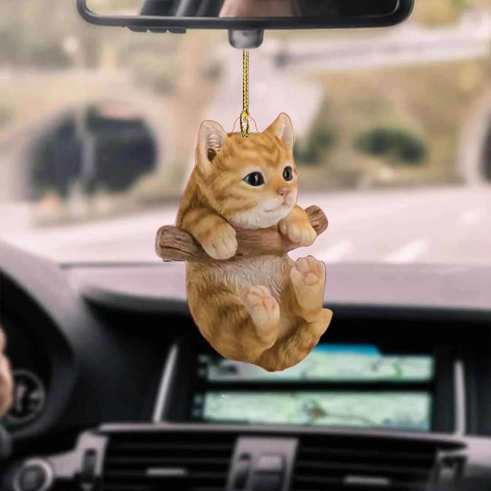 1 pièce Miroir En Cuir PU Lapin Rétroviseur De Voiture Pendentif