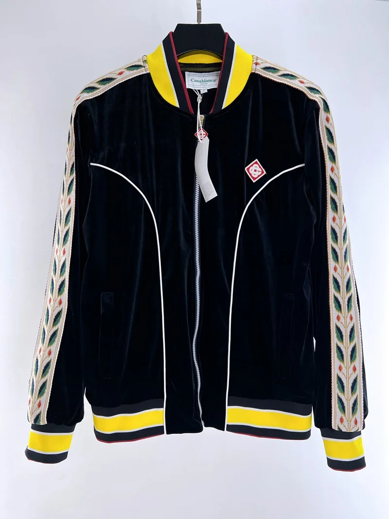 

Модная Мужская и Женская бейсбольная куртка 2024, Черная бейсбольная куртка на молнии с ушами пшеничной ленты, мужская зимняя куртка
