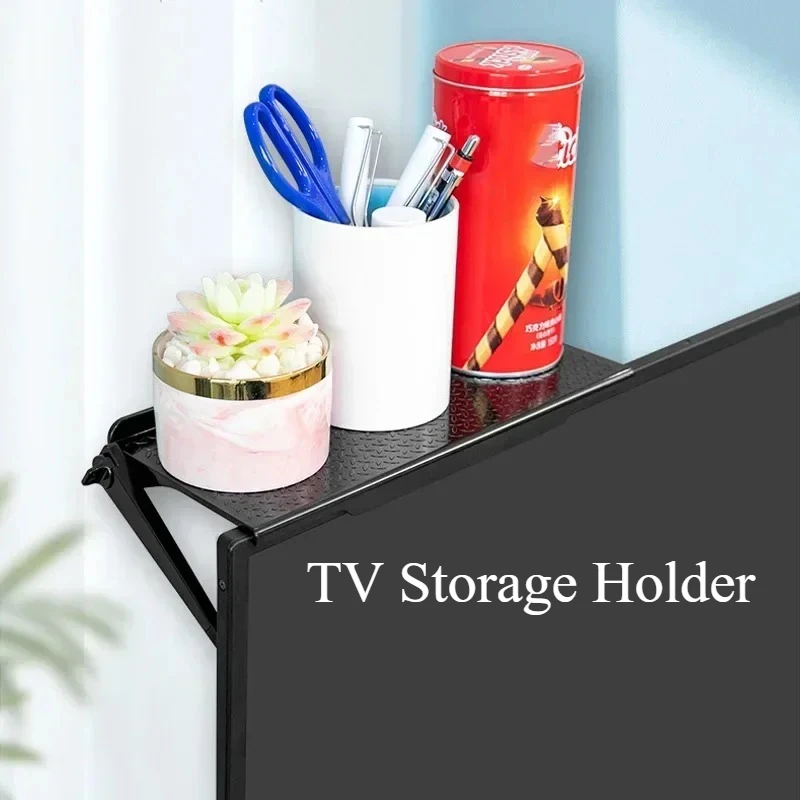 조정 가능한 TV 화면 상단 스토리지 선반 랙 홀더 컴퓨터 모니터 데스크탑 스탠드 TV 랙 디스플레이 선반 스토리지 랙