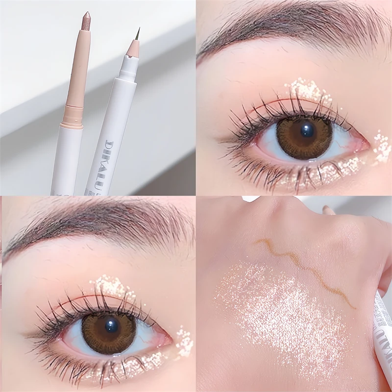 Liquid Eyeliner DIKALU Double Head Sleeping Silkworm Pen Female Highlight Brightening Dual Pearl Matte Eye Makeup Outline Waterproof