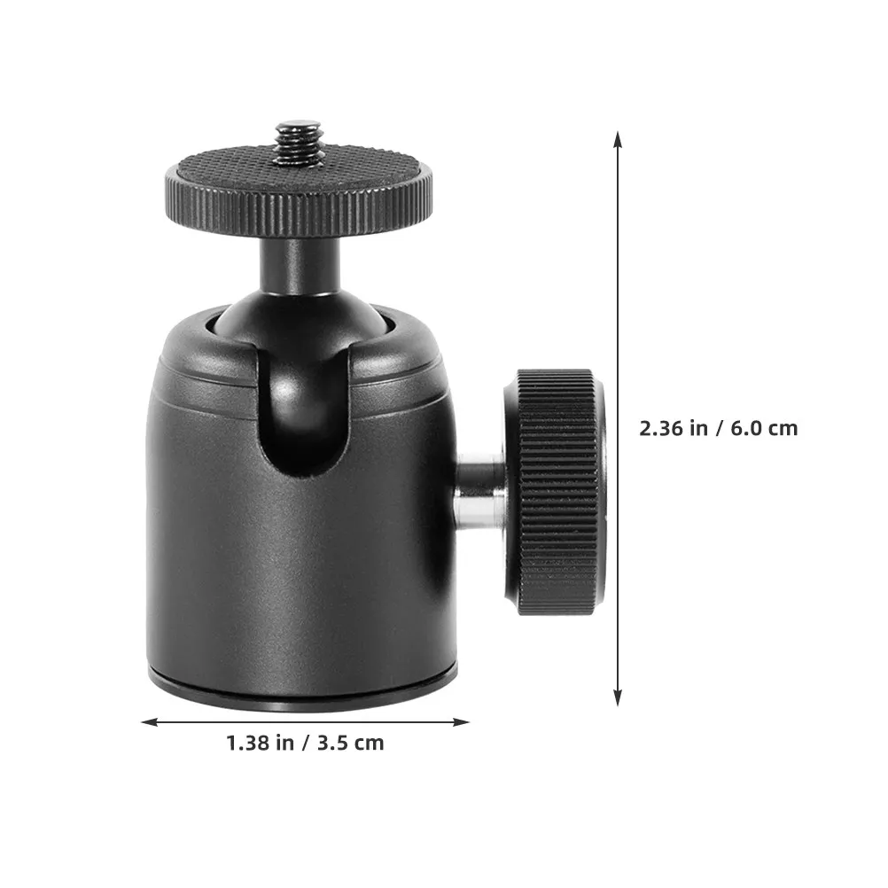 2Pcs 금속 카메라 볼 헤드 360도 회전 야외 여행 스포츠 사진 녹화를위한 고정 삼각대 마운트 어댑터