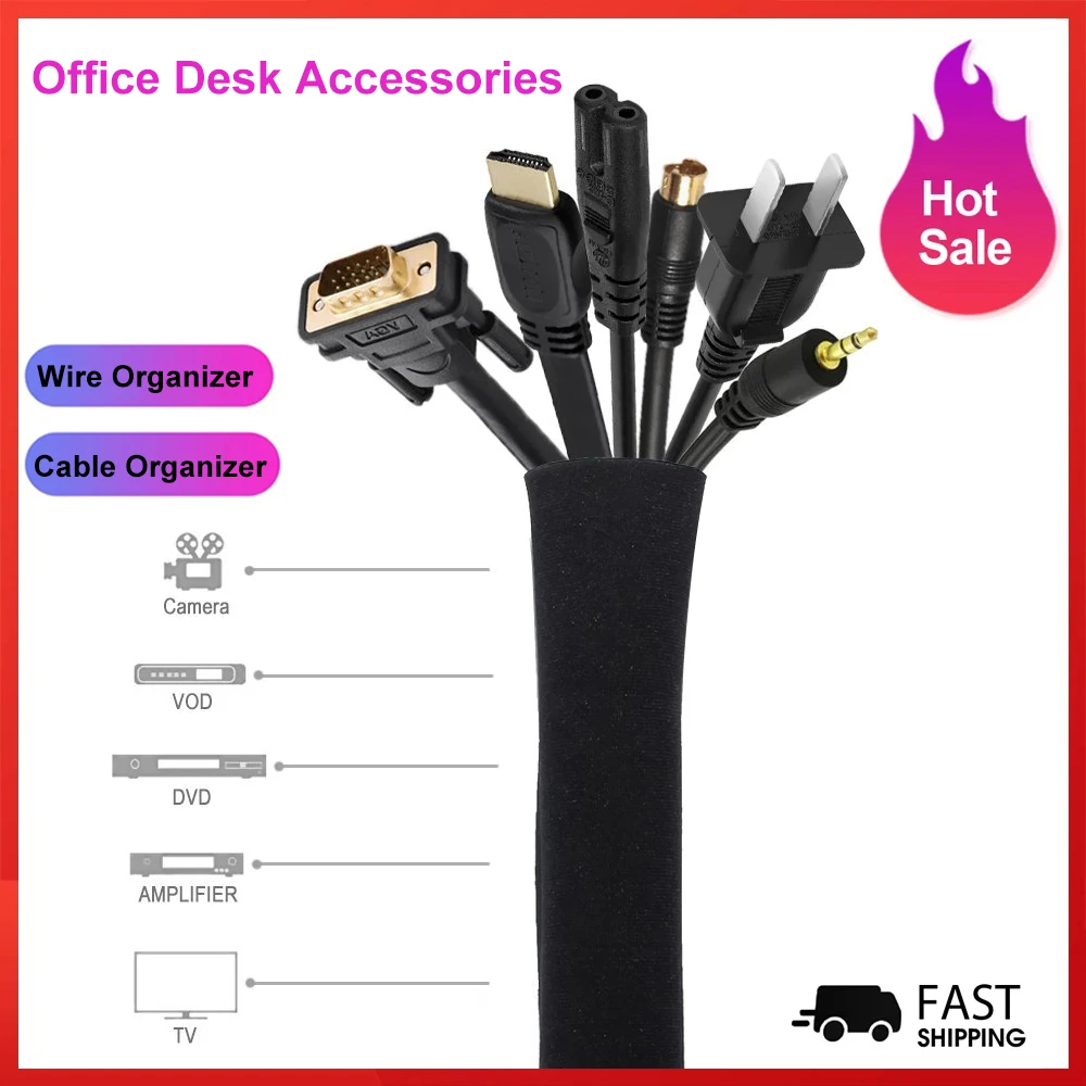 Cable Organizer For Office Storage Cord Cover Protector