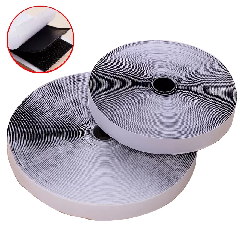 5-25M 16/20/25/30/38/50/100mm with Strong Glue Hook and Loop Self Adhesive Fastener Tape Nylon Sticker Loop Magic Disks Tape