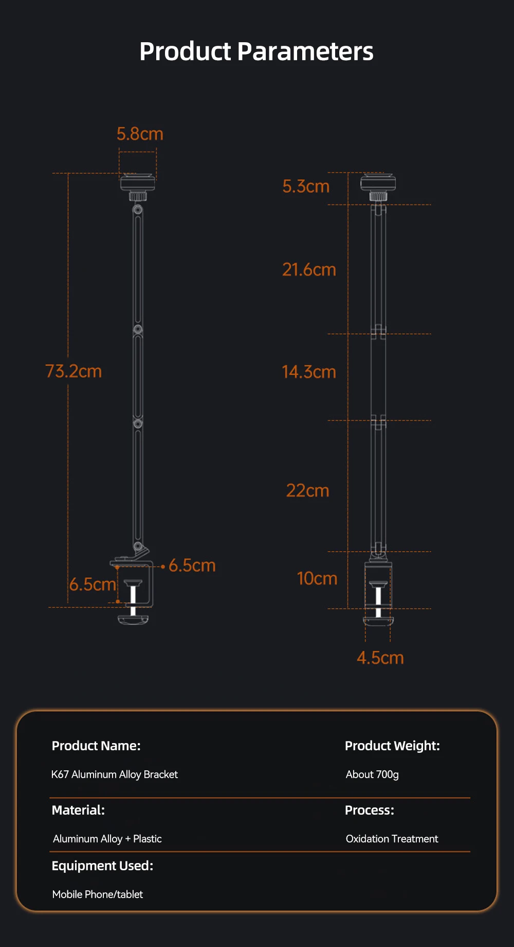 Acessórios 4-12.9 polegada Universal Telefone Tablet