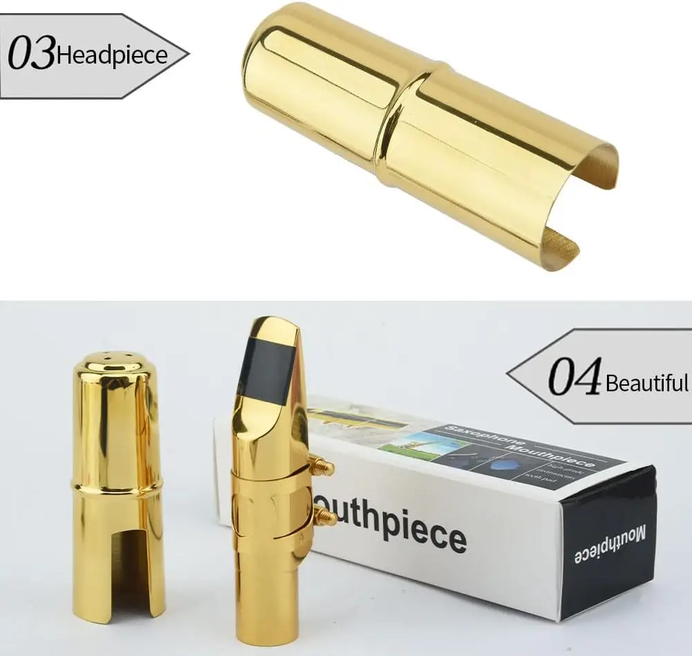 Tenor Soprano Alto Saxophone Metal Mouthpiece Gold Lacquer Mouthpiece Sax Mouth Pieces