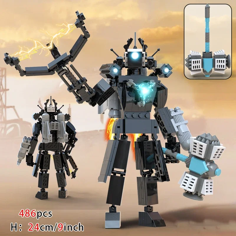 Moc skibidi toalete figura de ação blocos de construção titan