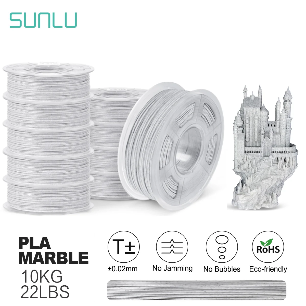 Filament imprimante 3D,SUNLU – Filament 3D pla plus, soie haute, bois PLA  arc en ciel, résistance non - Type PLA Carbon Fiber
