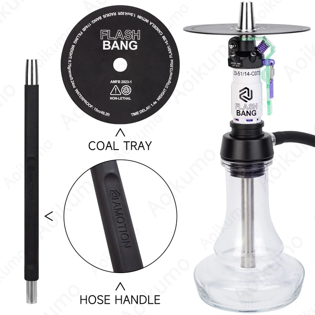 Amotion Flash bang Hookahセット、ポータブルshisha、Naruguile 